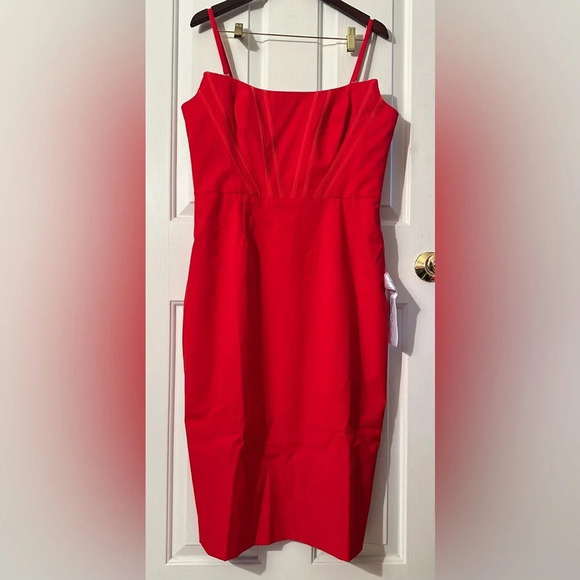 DRESS THE POPULATION Anthropologie Red Convertible Bustier XXL Evening Cocktail - Picture 4 of 14
